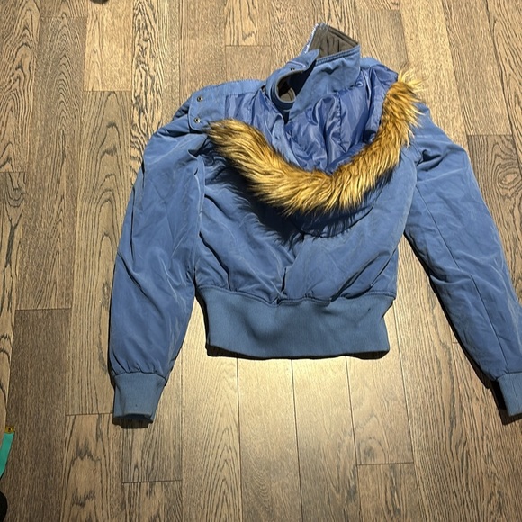 Bench Blue fur trim boy bomber puffer jacket Sz S - Picture 17 of 17